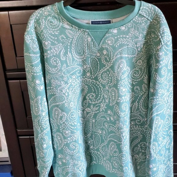 Karen Scott Tops - Karen Scott Paisley Fleece Sweatshirt